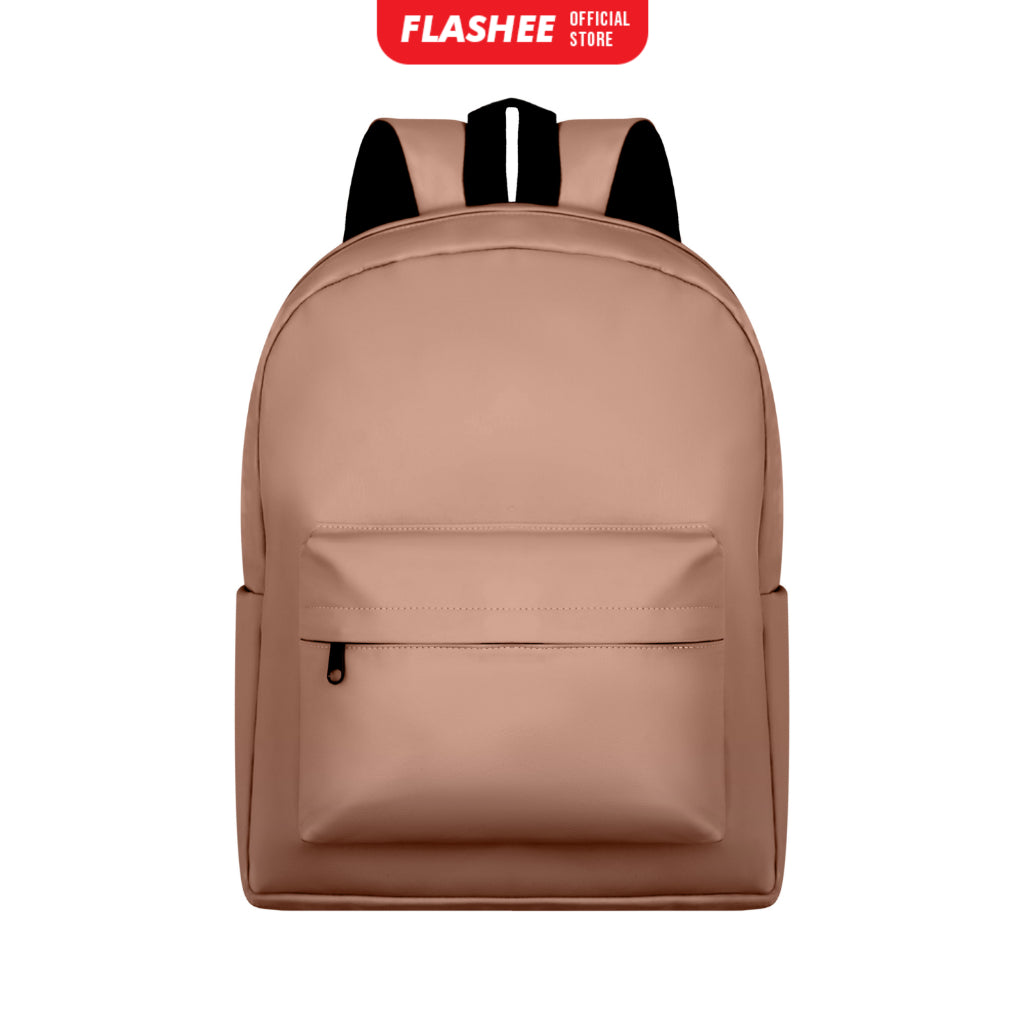 Flashee Leather Backpack Tas Laptop Tas Ransel Wanita Tahan Air Tas Sekolah