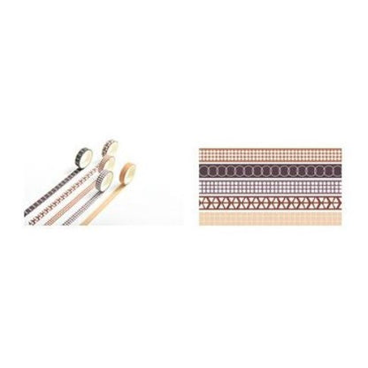 Flashee 5 Rolls Basic Decoration Washi Tape Decor Jurnal Dekor Masking Tape Scrapbook