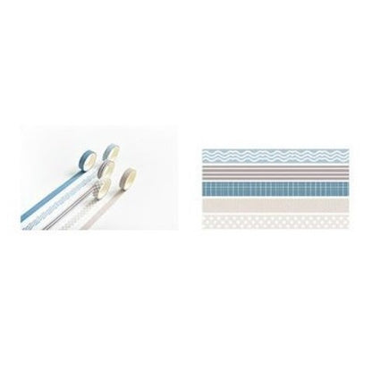 Flashee 5 Rolls Basic Decoration Washi Tape Decor Jurnal Dekor Masking Tape Scrapbook