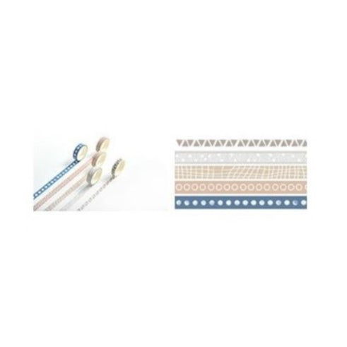 Flashee 5 Rolls Basic Decoration Washi Tape Decor Jurnal Dekor Masking Tape Scrapbook