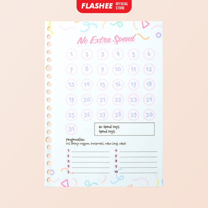Flashee Loose Leaf Rencana Keuangan A5 B5 Isi Binder Keuangan A5 B5 Financial Planner A5 B5 A6