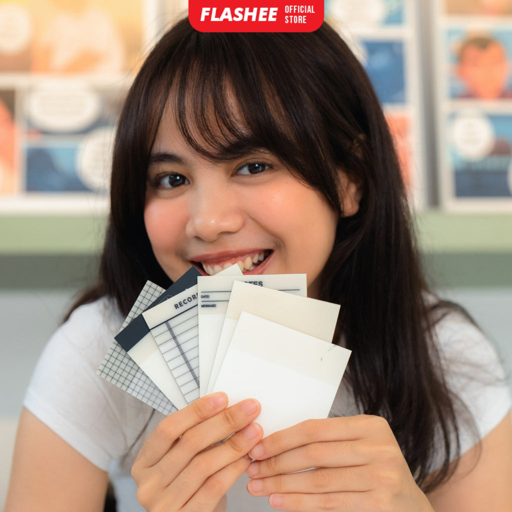 Flashee Sticky Notes Transparan Anti Air Memo Bening Permukaan Halus Sticky Notes Pembatas