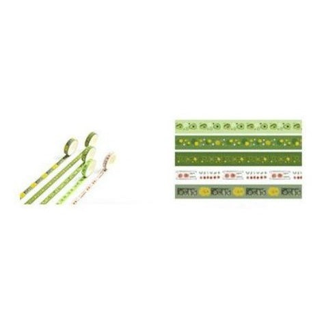 Flashee 5 Rolls Basic Decoration Washi Tape Decor Jurnal Dekor Masking Tape Scrapbook