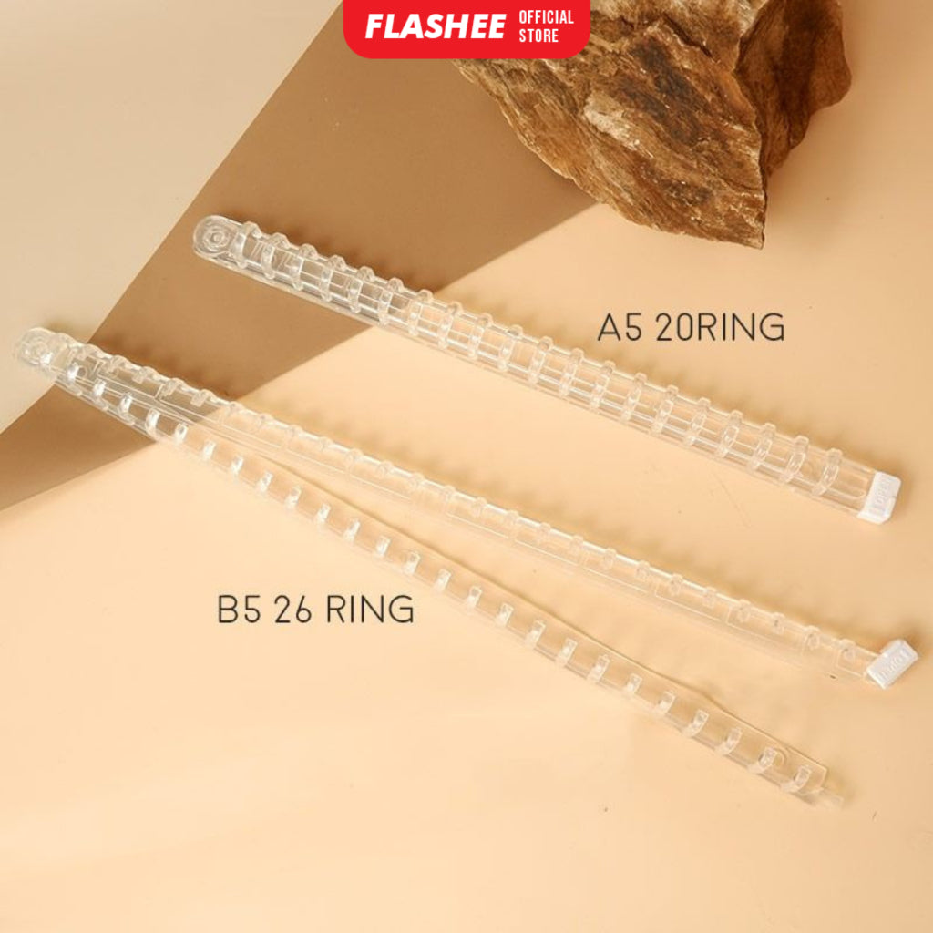 Flashee Ring Binder DIY Ring Binding Clip Ring Binding Strip DIY A5 B5 Transparan Sistem Lock Pengunci