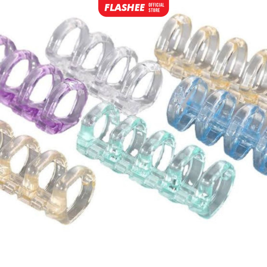 Flashee Ring Binder 1pcs 5 Lubang DIY Loose Leaf Ring Binder A5 Plastik Transparan