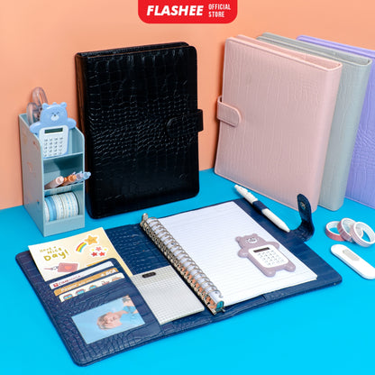 Flashee Binder Polos Eksklusif A5 20 Ring Croco Agenda Phoebe Binder A5 Croco Flashee 20 Ring Binder Organizer Termurah