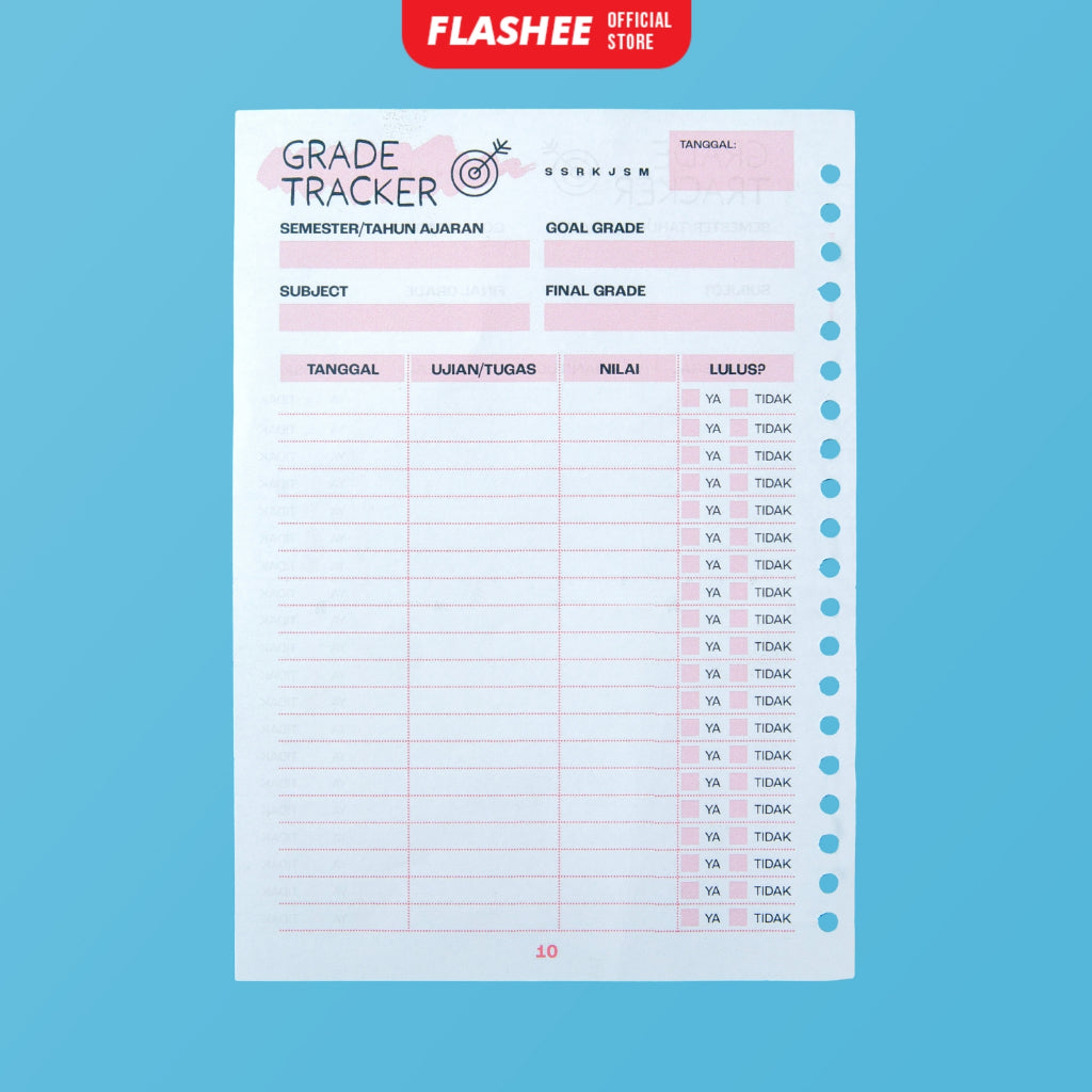 Flashee Loose Leaf Study Planner Rencana Studi Student Planner A5 B5 Isi Binder Studi A5 B5 Study Planner A5 B5