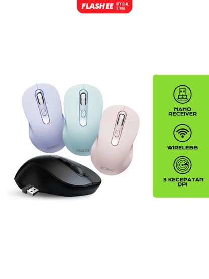 Flashee Mouse Laptop Wireless Robot M206 Mouse Laptop Tanpa Kabel