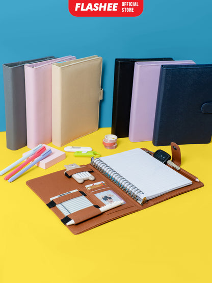 Flashee Binder Polos A5 20 Ring Antimainstream Ozzie Binder Eksklusif A5 20 Ring Multifungsi 7 Warna