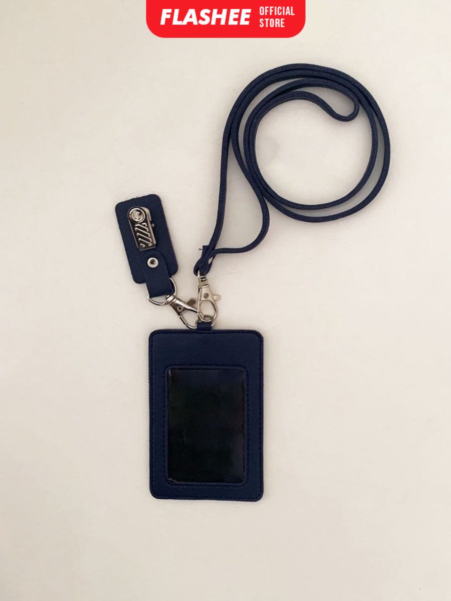Flashee Lanyard ID Card Holder Oscar Kulit Termasuk Tali Dan Penjepit Name Tag Custom Nama Logo