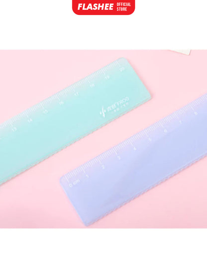 Flashee Penggaris Macaron Penggaris Pastel 15cm Penggaris Sekolah / Kantor Cute
