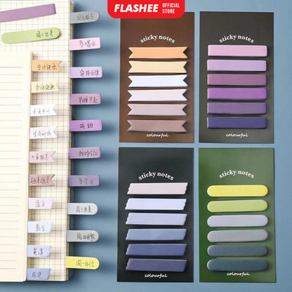 Flashee Sticky Note Gradiasi 6in1 Memo Stick Tempel Notes Pembatas Penanda Kertas