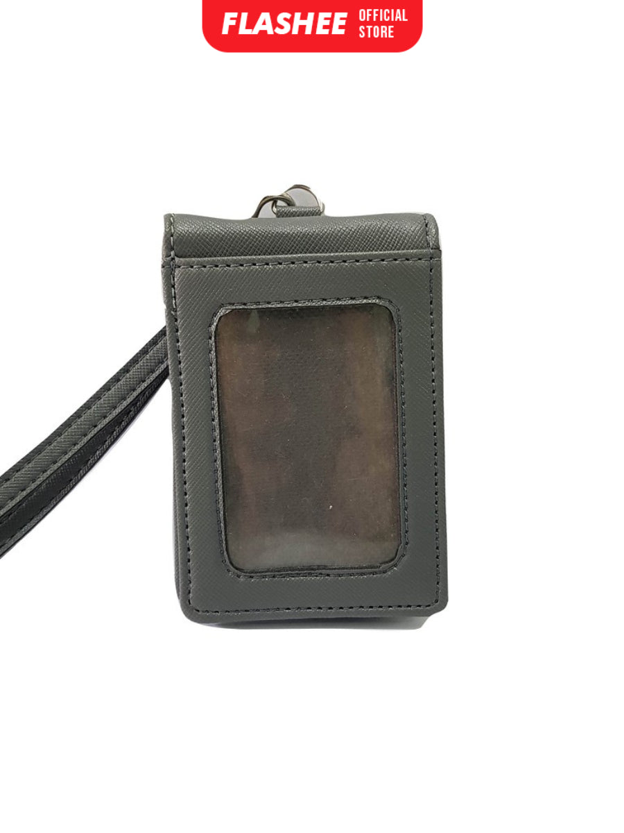 Flashee ID Card Holder Magnet Tabby Lanyard Magnet Name Tag Kulit Termurah Berkualitas PU Leather