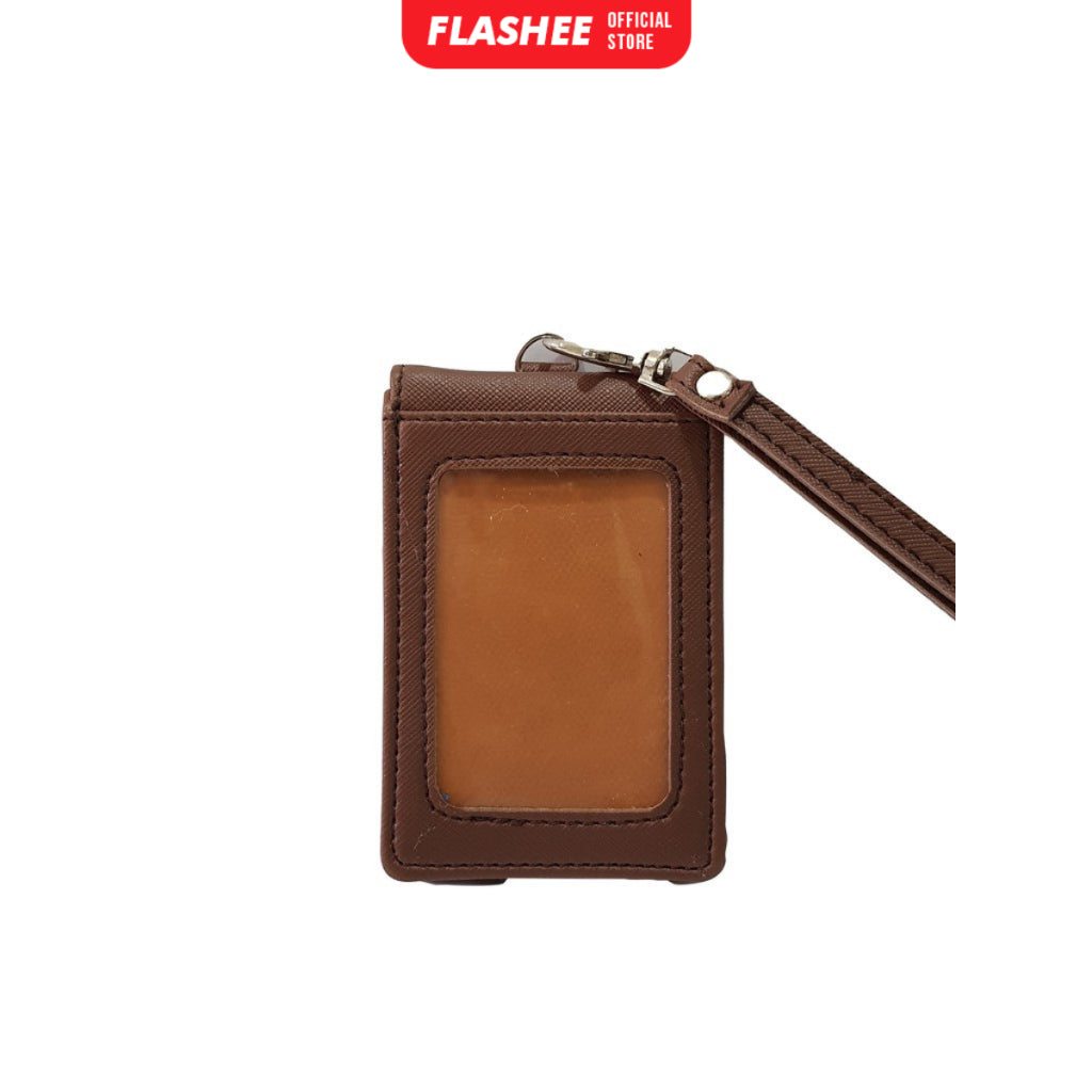 Flashee ID Card Holder Magnet Tabby Lanyard Magnet Name Tag Kulit Termurah Berkualitas PU Leather