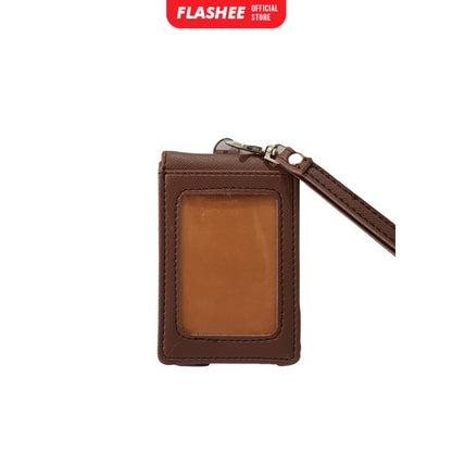 Flashee ID Card Holder Magnet Tabby Lanyard Magnet Name Tag Kulit Termurah Berkualitas PU Leather