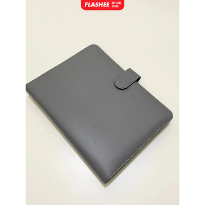 Flashee Binder Kulit Polos Premium A5 20 Ring Cover Buku Agenda Kuliah