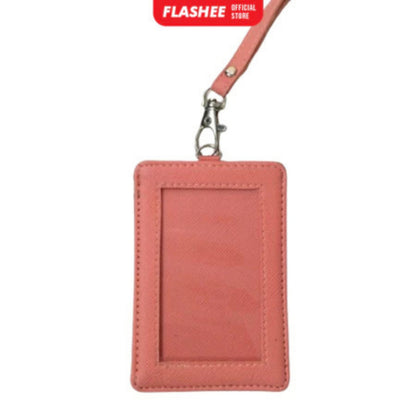 Flashee Name Tag ID Card Holder Kulit Cole Lanyard Termurah Berkualitas PU Leather Lanyard NameTag