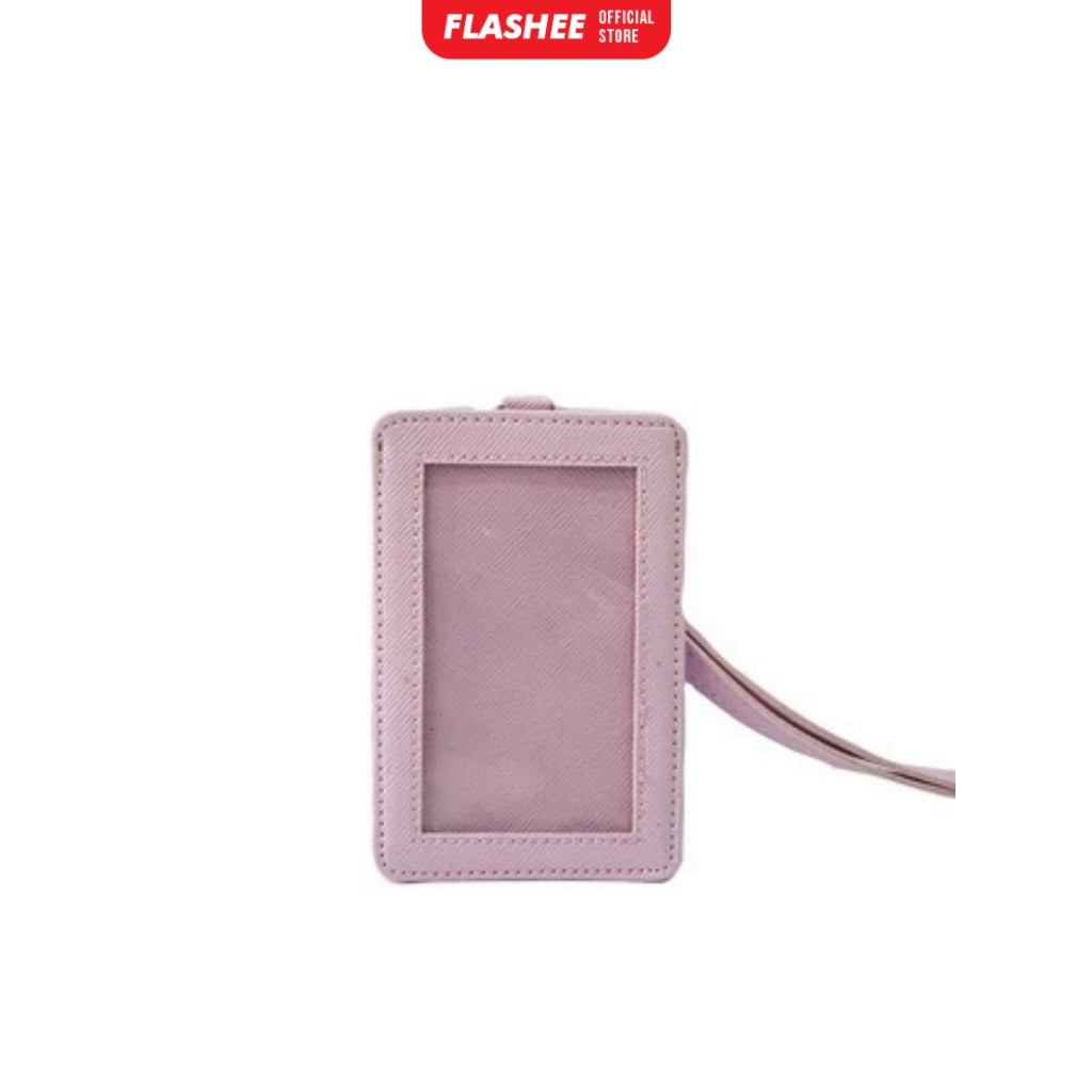 Flashee Name Tag ID Card Holder Kulit Cole Lanyard Termurah Berkualitas PU Leather Lanyard NameTag