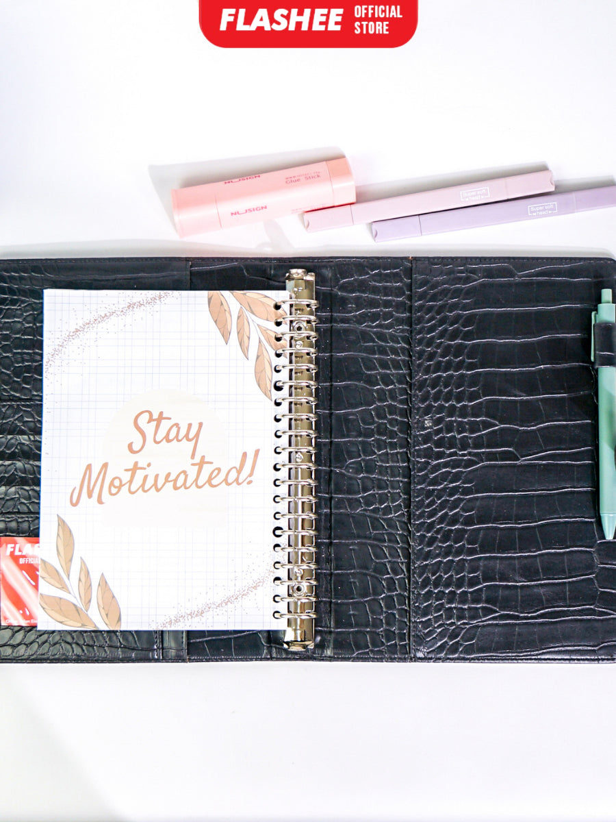 Flashee Loose Leaf Binder Gratitude Planner A5 HVS 100 Gsm Kertas Planner Binder B5 Refill Binder