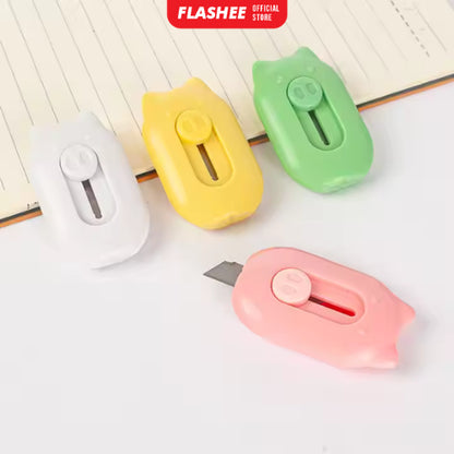 Flashee Mini Cutter Lucu Portable Pisau Cutter Pemotong Kertas