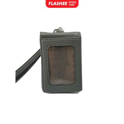 Flashee ID Card Holder Magnet Tabby Lanyard Magnet Name Tag Kulit Termurah Berkualitas PU Leather