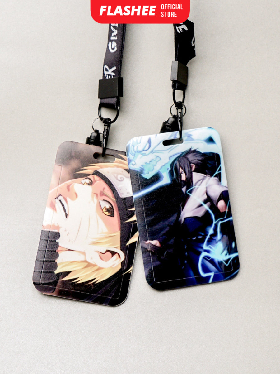 Flashee ID Card Holder Name Tag Anime Lanyard Naruto Tempat Kartu Ukuran ATM Termurah Lanyard