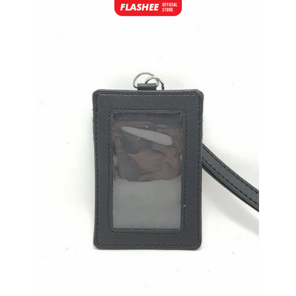 Flashee Name Tag ID Card Holder Kulit Cole Lanyard Termurah Berkualitas PU Leather Lanyard NameTag