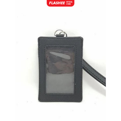 Flashee Name Tag ID Card Holder Kulit Cole Lanyard Termurah Berkualitas PU Leather Lanyard NameTag