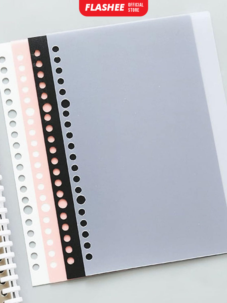 Flashee Cover Sampul loose Leaf Ukuran A4 B5 A5 Cover Binder Warna Transparan Plastik PP Lentur