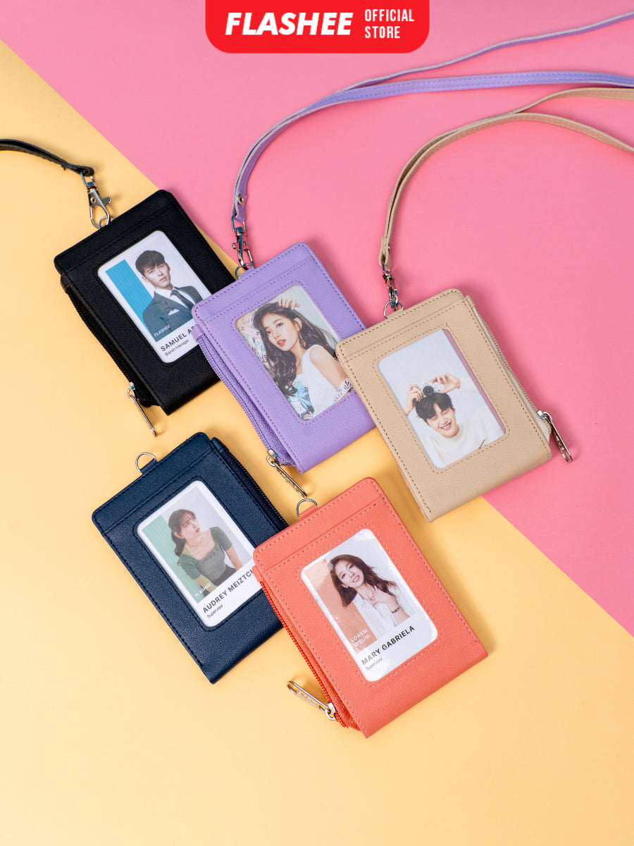 Flashee ID Card Lanyard Wallet Name Tag Hazel Lanyard Dompet Lipat Lanyard ID Card
