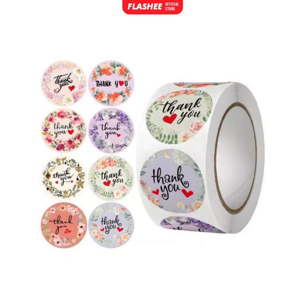 Flashee Stiker Roll Kartun Lucu Isi 500 Lembar Sticker Roll Dekorasi Stiker Memo Motif Cartoon