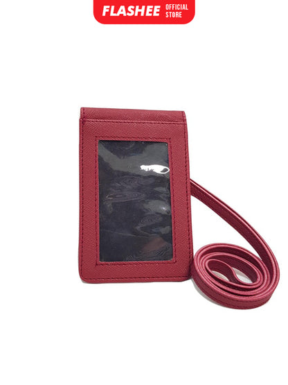 Flashee ID Card Holder Magnet Tabby Lanyard Magnet Name Tag Kulit Termurah Berkualitas PU Leather
