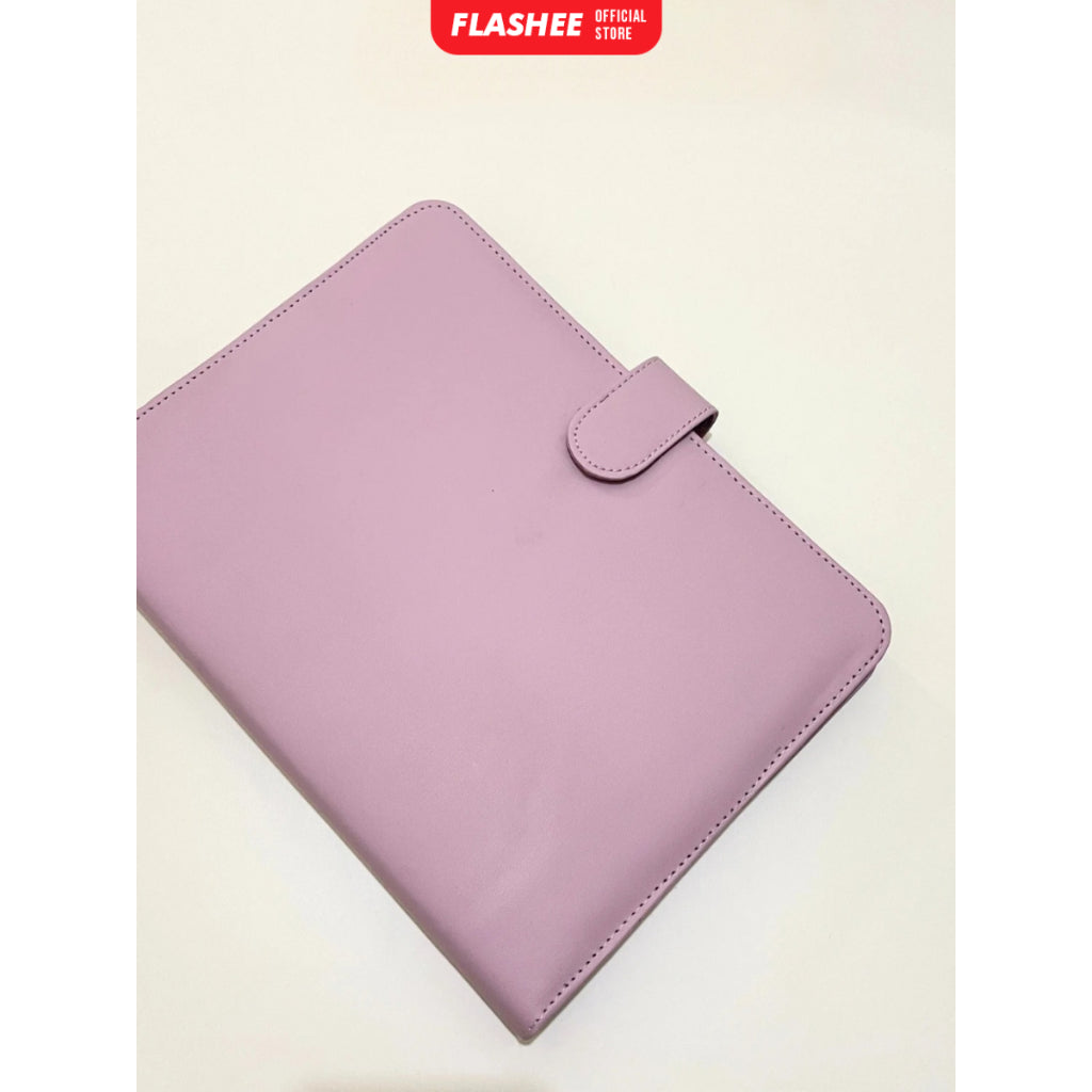 Flashee Binder Kulit Polos Premium A5 20 Ring Cover Buku Agenda Kuliah
