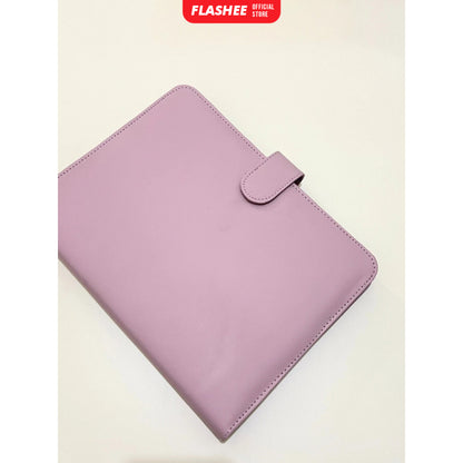 Flashee Binder Kulit Polos Premium A5 20 Ring Cover Buku Agenda Kuliah