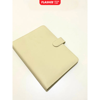 Flashee Binder Kulit Polos Premium A5 20 Ring Cover Buku Agenda Kuliah
