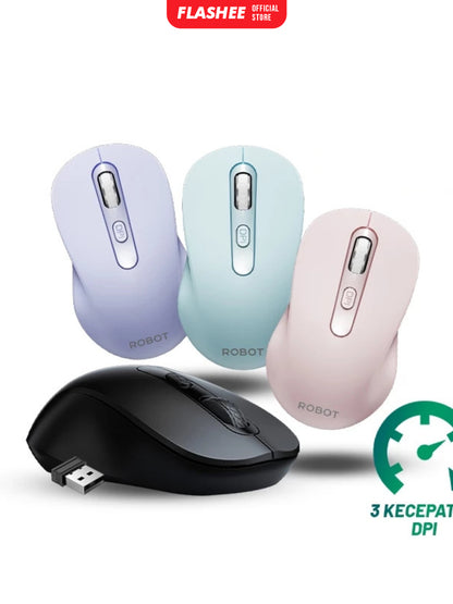 Flashee Mouse Laptop Wireless Robot M206 Mouse Laptop Tanpa Kabel