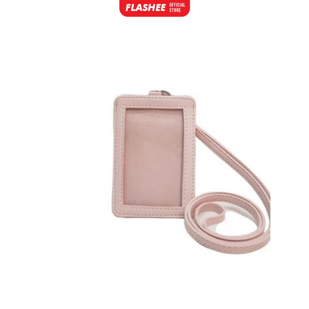 Flashee Name Tag ID Card Holder Kulit Cole Lanyard Termurah Berkualitas PU Leather Lanyard NameTag