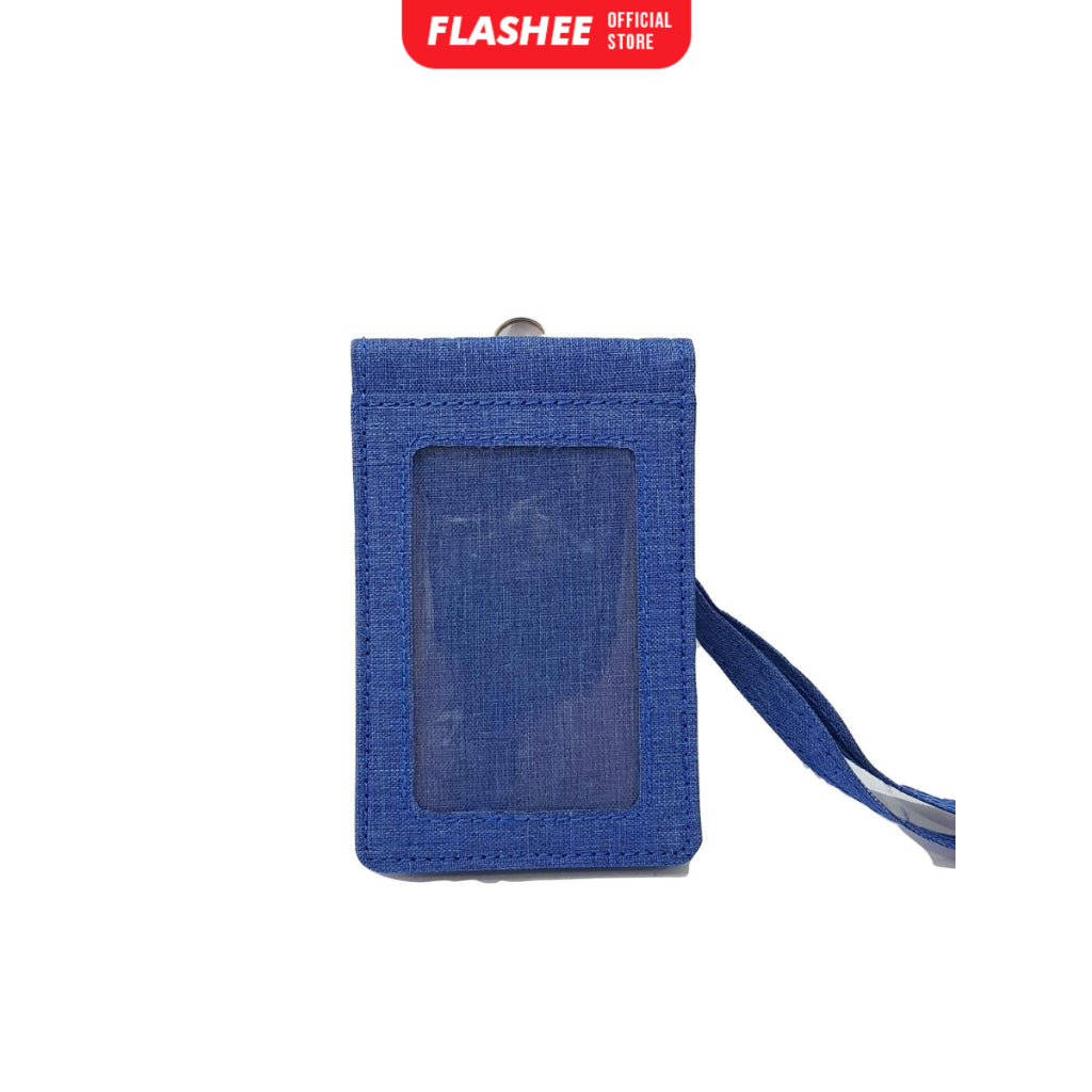 Flashee Lanyard ID Card Holder Brooklyn Name Tag Kancing Dua Sisi Plastik Kain Kanvas