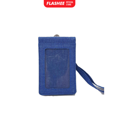 Flashee Lanyard ID Card Holder Brooklyn Name Tag Kancing Dua Sisi Plastik Kain Kanvas