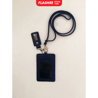 Flashee Lanyard ID Card Holder Oscar Kulit Termasuk Tali Dan Penjepit Name Tag Custom Nama Logo