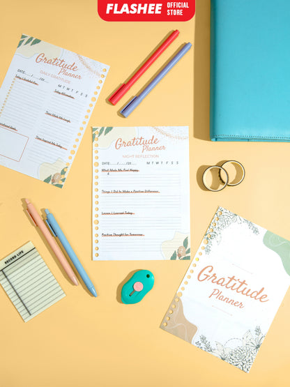 Flashee Loose Leaf Binder Gratitude Planner A5 HVS 100 Gsm Kertas Planner Binder B5 Refill Binder