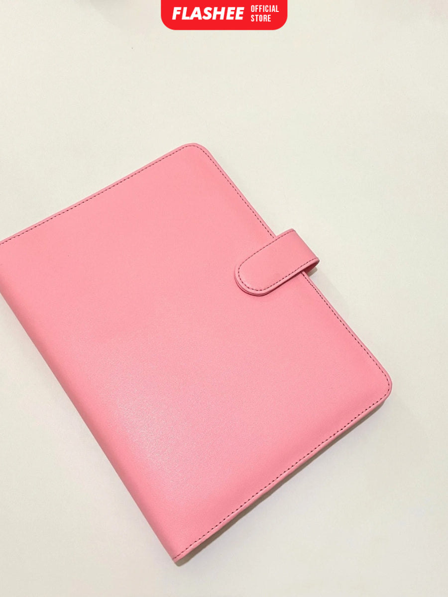 Flashee Binder Kulit Polos Premium A5 20 Ring Cover Buku Agenda Kuliah
