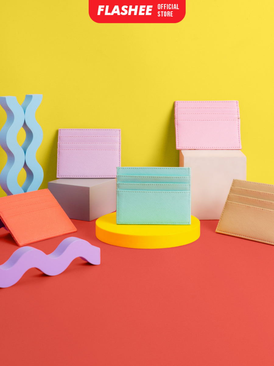 Flashee Card Holder 6 Slot Shavonne Dompet Kartu Tempat Kartu 6 Slot Card 1 Money Slot PU Leather