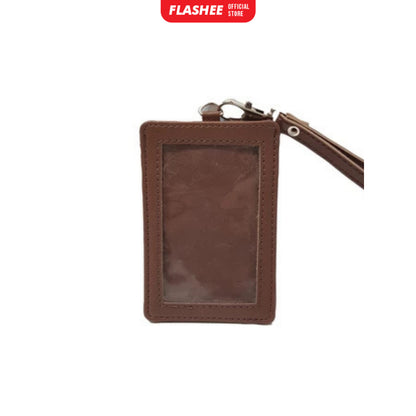 Flashee Name Tag ID Card Holder Kulit Cole Lanyard Termurah Berkualitas PU Leather Lanyard NameTag
