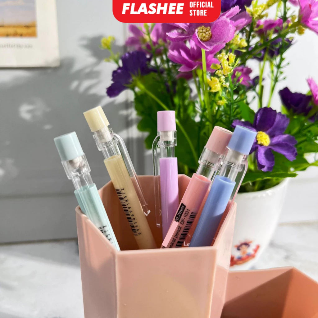 Flashee Pensil Cetek Mekanik 0,7 MM Pastel Makaron Mechanical Pencil Graphite Lead Automatic
