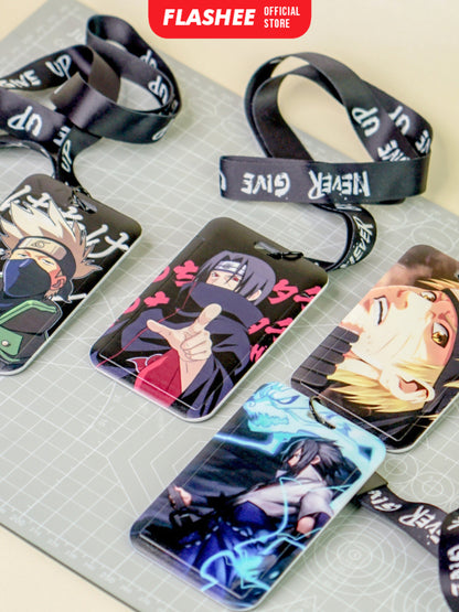 Flashee ID Card Holder Name Tag Anime Lanyard Naruto Tempat Kartu Ukuran ATM Termurah Lanyard