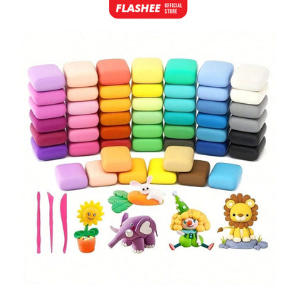 Flashee Clay Mainan Anak Isi 12 Pcs Clay Warna Lilin Plastilin Mainan Edukasi Anak