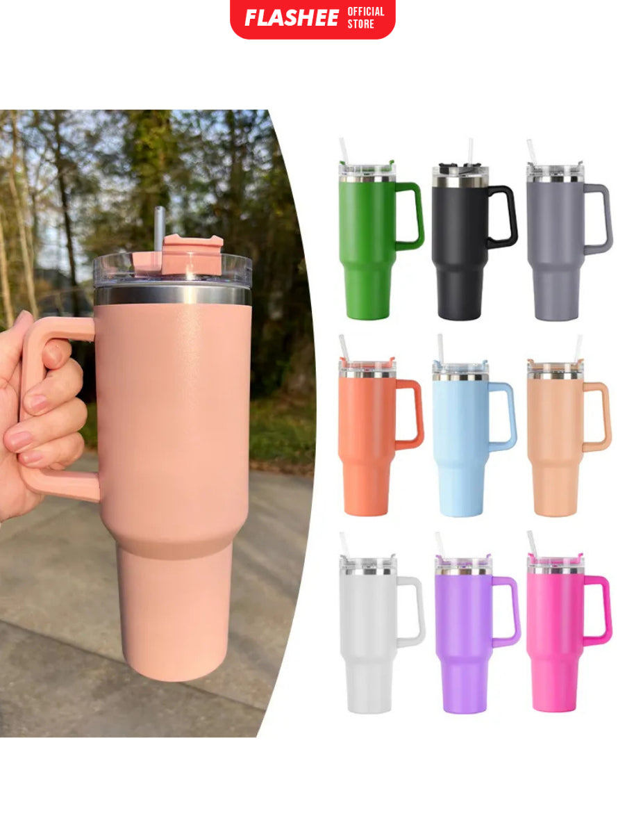 Flashee Botol Minum Anak Aesthetic 1200ML Tumbler Stainless Steel Tahan Dingin Tumbler Stainless
