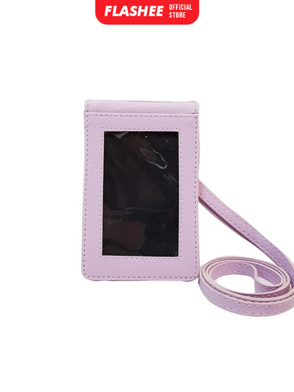 Flashee ID Card Holder Magnet Tabby Lanyard Magnet Name Tag Kulit Termurah Berkualitas PU Leather