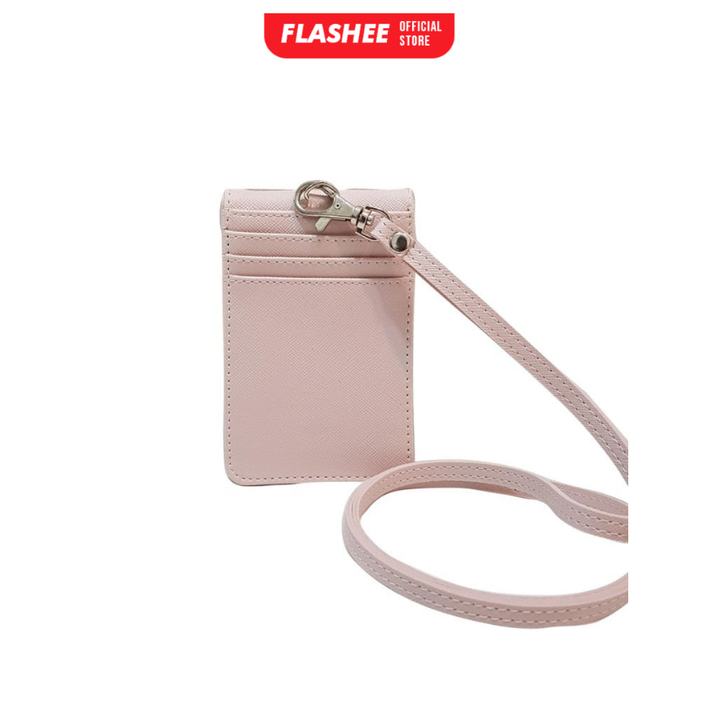 Flashee ID Card Holder Magnet Tabby Lanyard Magnet Name Tag Kulit Termurah Berkualitas PU Leather